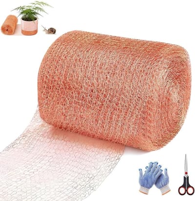 Koper Tape Tegen Slakken, 12 m x 12,7 cm, Dubbele Laag Koper Braid, 100% Koper voor Slakkenbestrijding, Bescherming van Zaailingen en Vullen van Gaten