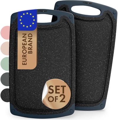 Blumtal Snijplank Kunststof Variera - BPA Vrij - 25 x 15 cm - Zwart Marmer - Set van 2