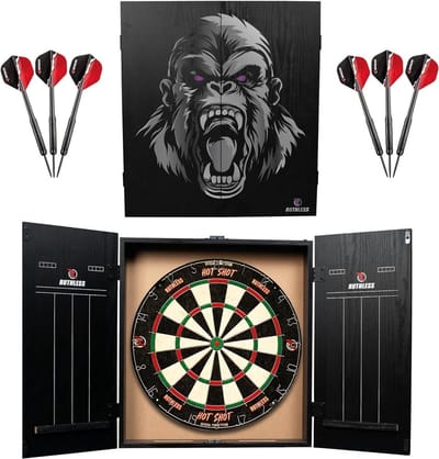 Complete Dartset voor Thuis - Dartbord, Kast en 2 Dartsets