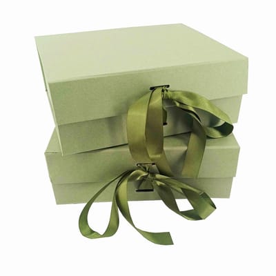 Cadeaudoos - 2 Stuks - Groen - Magneetdoos - Groen Lint - Geschenkdoos met Deksel - Giftbox Leeg