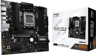 ASRock B850M Pro-A - Moederbord - Micro ATX - AMD B850 - Socket AM5 - DDR5 - Realtek ALC1220 - Wi-Fi 7 - Realtek 2.5G LAN