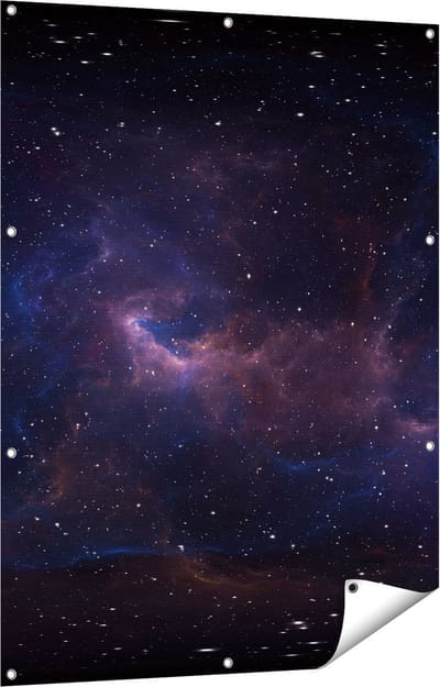 Gards Tuinposter Ruimte met Sterren - Heelal - 90x120 cm - Tuindoek - Tuindecoratie - Wanddecoratie buiten - Tuinschilderij