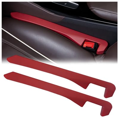 Dailygoods- Autostoelvullers 2 Stuks - Lederen Interieur Vulkussen - Universele Autostoel Vulling - Geschikt voor de Meeste Automodellen - Hoogwaardig Leer - 40x5.5x3.5cm - Autostoelvulling
