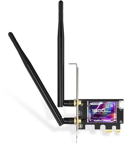 EDUP EP-9658 PCI-E WiFi 6-kaart AX1800M Bluetooth 5.2-adapter voor desktop-pc, 2,4 GHz/5,8 GHz dual-band draadloze PCI-E interne netwerkkaart