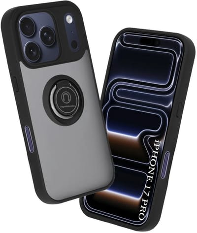Hoesje geschikt voor Apple iPhone 17 Pro - Techsuit Glinth Back Cover met ring en magneet - Zwart