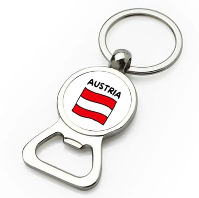 Akyol - austria vlag flesopener - Oostenrijk - reizigers - toerist - verjaardagscadeau - souvenir - vakantie - 9 bij 3 cm