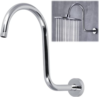 S-Shape Douchearm, Verlengstuk met Gooseneck van Roestvrij Staal, Stevige Douchearm Vervanging voor Badkamer en NPT Douchekop