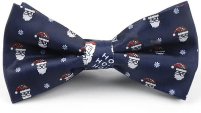 Sorprese Vlinderdas - Kerst Strik - 100% Zijden - Blauw - Kerstman - Vlinderstrik - Model 8