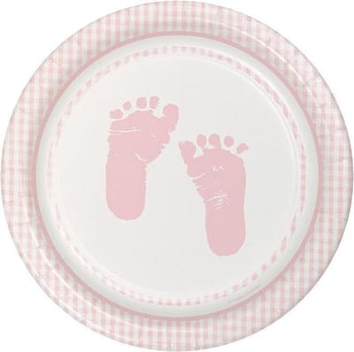 Bord Baby girl voetjes 22cm 8 stuks