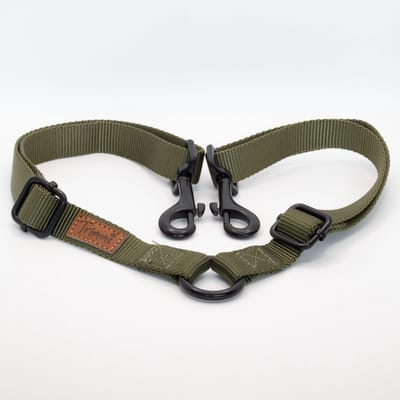 Nylon koppelstuk groen - koppelstuk riem hond - koppelriem - wandelen met twee honden - koppelstel hond - koppelstukken - hondenhalsband met naam - Halsbanden, riemen & tuigen - 2,5 cm breed - Trimmi