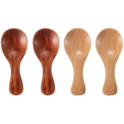 4 stuks mini houten lepels kleine keuken kruiden condiment lepel suiker thee koffie schep korte steel houten kinder lepel keuken gadgets