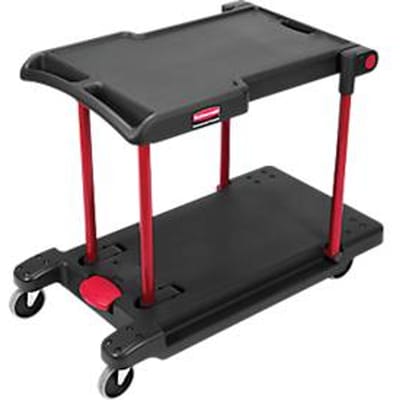 Rubbermaid multifunctionele kar, inklapbaar, met 2 zwenkwielen en 2 vaste wielen, tot 181 kg, L 1148 x B 604 x H 873 mm, zwart