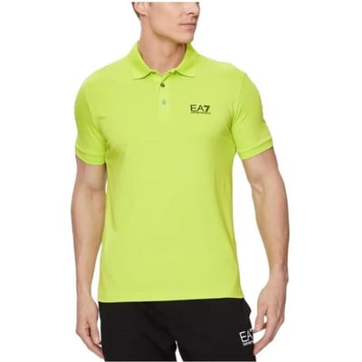 Emporio Armani EA7 Pullover met Letterlogo en Korte Mouwen Polo Shirt Heren poloshirts Groen 8NPF04-PJM5Z-1873 XS beige