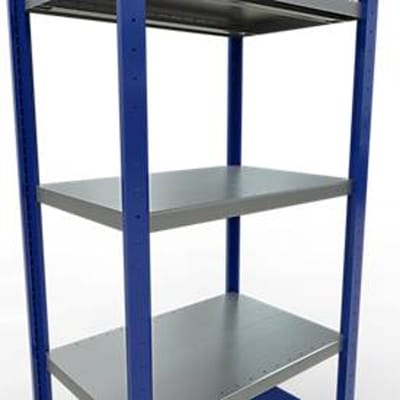 Schulte Lagertechnik MULTIplus 250 boutloos rekkensysteem, basisrek, lengte bout, 2000x750x500 mm, 5 legborden, gentiaanblauw/verzinkt