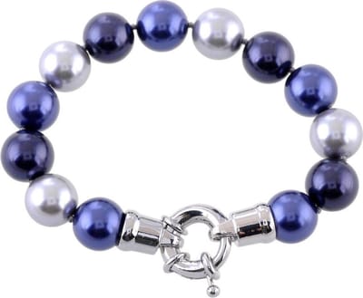 Behave - Handgeknoopte parelarmband blauwgrijs - stijlvol detail