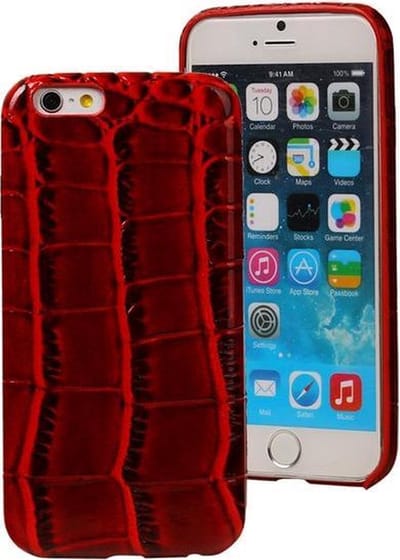 BestCases.nl Rood Krokodil TPU back cover case hoesje voor Apple iPhone 6 / 6S