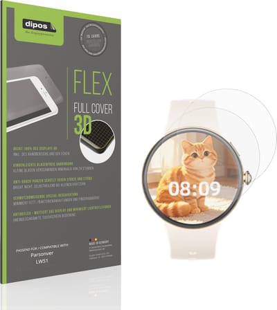 dipos FLEX – 2x Matte Screenprotector geschikt voor Parsonver LW51 | Volledige Schermbescherming | Case-Friendly