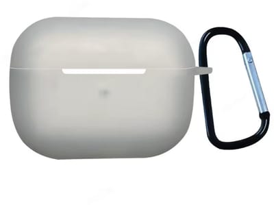 Wit hoesje geschikt voor AirPods Pro - Siliconen hoesje met karabijnhaak - Semi transparant geschikt voor AirPods pro - Siliconen Beschermhoesje - Wit - CHPN