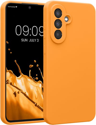kwmobile telefoonhoesje geschikt voor Samsung Galaxy A56 5G - TPU backcover met siliconen coating - Smartphone case in fruitig oranje