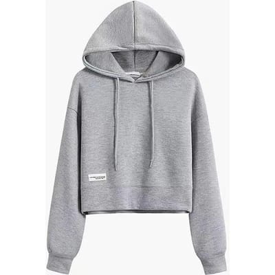 Hoodies Snoepkleurig Hoodie Sweatshirt Dames Kort Lange Mouwen Lente en Herfst Effen Kleur Trendy Dunne Pullover Jas Top