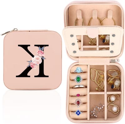 Reisjuwelenbox met Spiegel, Gepersonaliseerde Sieradenopbergdoos, Perfect Cadeau voor Vrouwen, Verjaardag en Moederdag