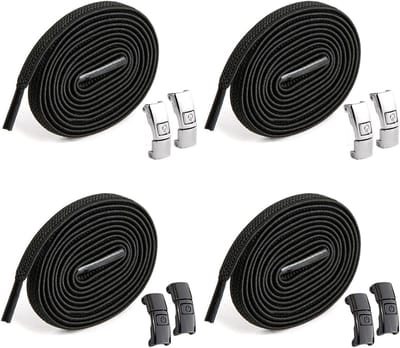 Elastische Schoenveters met Sluiting, Geen Knoop Laces, Ideaal voor Sport en Dagelijks Gebruik, Zilver, One Size, Makkelijk Aantrekken