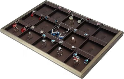 Juwelendoos Organizer - Sieraden Lade - Sieraden Opbergen - Stapelbaar PU Leer - 35 x 25 cm - Zwart