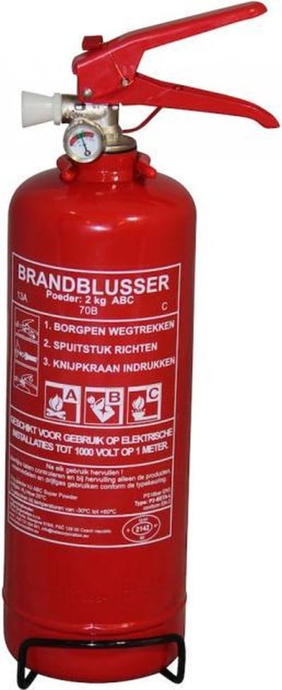 Poederblusser 2 KG (inclusief 1 jaar keuring)