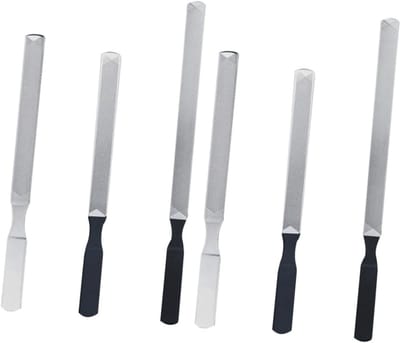 Nagelvijlen Set - Nagelvijl Buffer - Nagels Vijlen - Dubbelzijdig Metaal - 6 Stuks - Zwart en Zilver