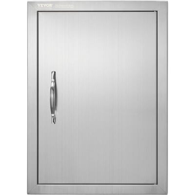 Porte d'accès pour barbecue, 407x559 mm Porte unique pour cuisine extérieure, Porte en acier inoxydable à montage affleurant, Porte verticale murale avec poignée, pour îlot de barbecue, Grillade