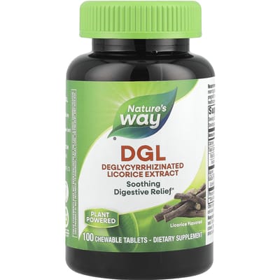 Nature'S Way, DGL, Réglisse, à Croquer 100 Comprimés