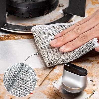 Multifunctionele draad vaatdoeken voor nat en droog, draad vaat doeken, 3 stuks Wire Dishcloth, krasvrije Draad vaatdoek, herbruikbare draaddoeken, Vaatdoeken, vaatwasdoeken voor keuken, huishouden, draad vaatdoek, Multifunctionele draad vaatdoeken