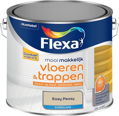 Flexa - Mooi Makkelijk Vloeren & Trappen Zijdeglans - Easy Peasy - Mengverf - 2,5 L