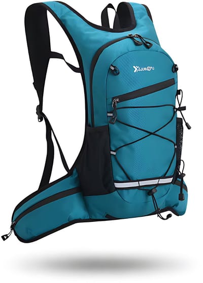 CarryQuest® - Compacte Waterdichte Wandelrugzak - Slijtvaste Polyester/Nylon Sportopbergtas met Rugventilatie, Front-/Toploader & Lichtgewicht Outdoor Design - 46x20x9 cm - Blauw