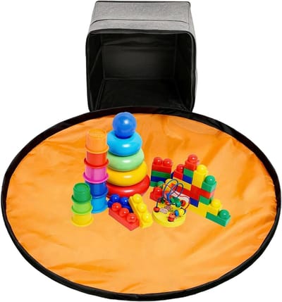 Speelgoed Opberger - Opbergzak Kinderen - Speelgoed Opruimen - Wasbaar Oxford - 36x25x7 cm - Grijs