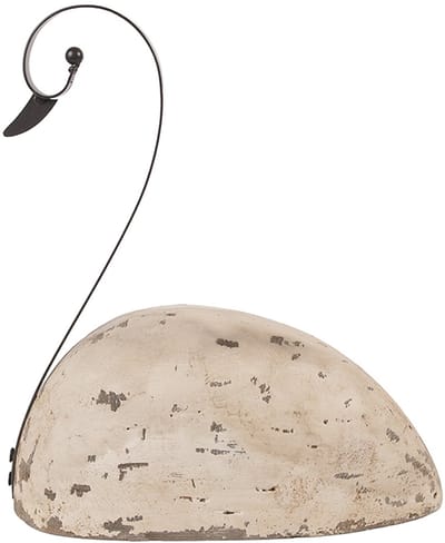 Clayre & Eef Decoratie Beeld Zwaan 25x11x27 cm Wit Hout