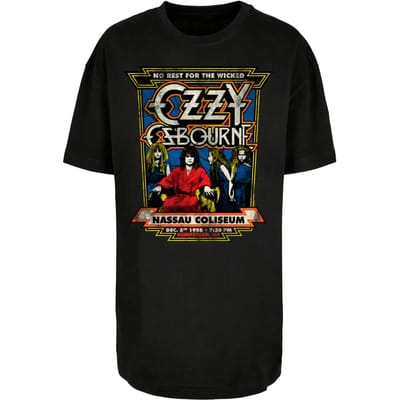 Dames-T-shirt oversized Merchcode Osbourne - No Rest For The Wicked