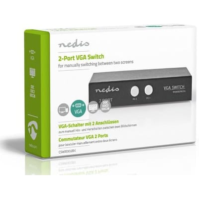 Nedis VGA-Switch - 2 poort(en) - Maximale resolutie: 2560x1600 - 500 mHz
