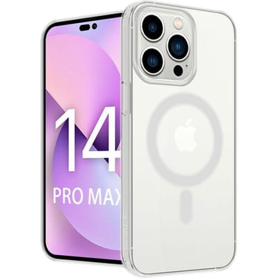 ShieldCase telefoonhoesje geschikt voor Apple iPhone 14 Pro Max Magneet hoesje - transparant - Backcover case - Shockproof hoesje - Zacht hoesje met oplaad ring - Doorzichtig hoesje
