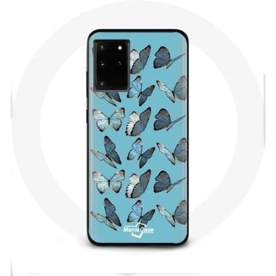 Hoesje voor Samsung Galaxy S11 Plus Vlinders Blauwe achtergrond