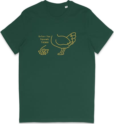 T Shirt Dames Heren - Grappig Kip Zonder Kop Design - Groen - Maat M