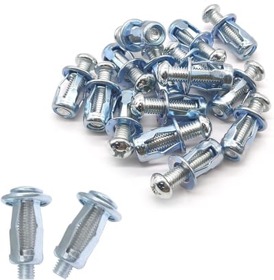 Pack van 15 metalen pluggen M8 x 30 voor holle ruimtes, ideaal voor gipsplaten en wandmontage, stevige en duurzame bevestiging