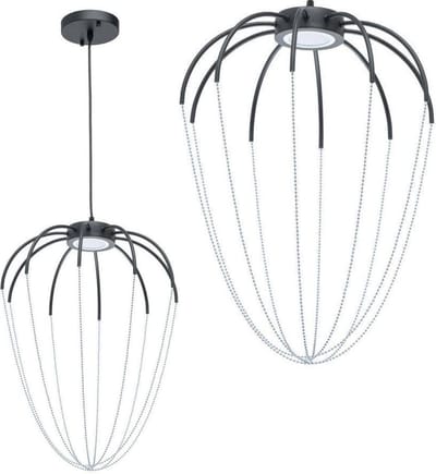 Toolight App1476 Hanglamp Zwart 28X23X28Cm