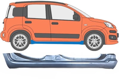 Volledige dorpel voor Fiat Panda 2012- / Rechts