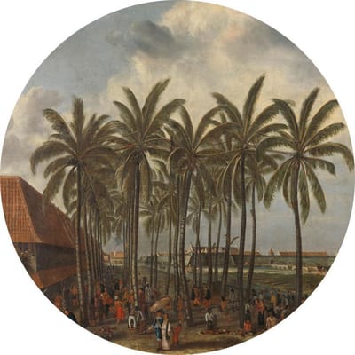 Het kasteel van Batavia, Andries Beeckman - Foto op Behangcirkel - ⌀ 40 cm