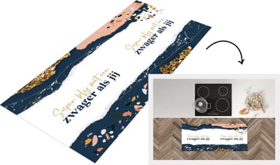 Keukenloper - Loper keuken - Quotes - Zwager - Glitter - Goud - 120x50 cm - Keukenloper vinyl