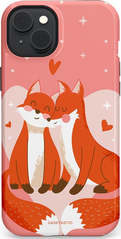 Casetastic Hoesje Geschikt voor Apple iPhone 15 Plus Magsafe - Stijlvolle Beschermende Duo-layer Case - Vossenzoen