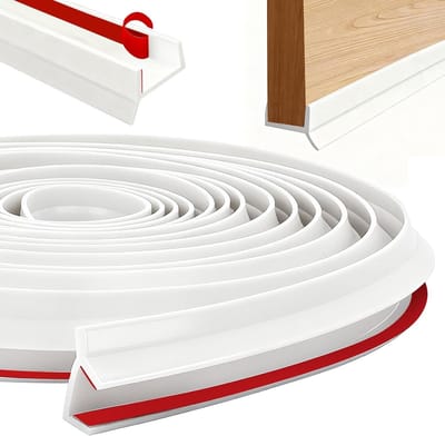 Zelfklevend PVC Plintprofiel voor Keukenbasis, 5 m, Deurrubber Strips voor Dikte 15 mm, 16 mm, 17 mm, Waterdicht en Geluidsisolerend