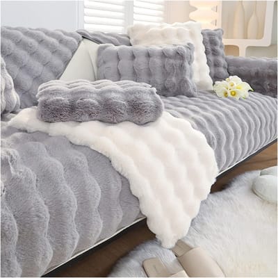 Bankhoes Pluche - Zachte Kussenhoes - Bank Beschermen - Antislip Onderkant - 70x90cm - Kleur A