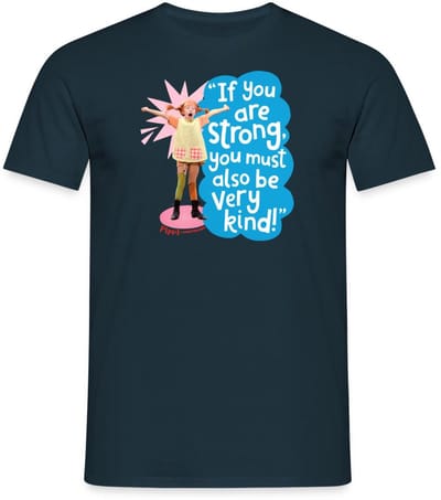 Pippi Langkous Gestrekte Pippi Met Spreuk T-Shirt Heren